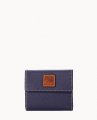 Dooney Pebble Grain Small Flap Credit Card Wallet Midnight Blue ID-UPyZ20uK