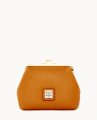 Dooney Pebble Grain Large Framed Purse Caramel ID-3t2teAxA