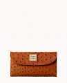 Dooney Ostrich Continental Clutch Caramel ID-3QwB4B5K