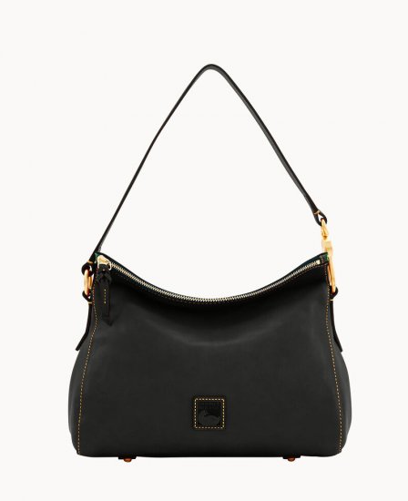 Dooney Florentine Laurel Hobo Black Black ID-nhRSMt7X - Click Image to Close