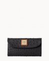 Dooney Ostrich Continental Clutch Black ID-MIljwCqz