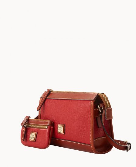 Dooney Pebble Grain Zip Crossbody With Small Coin Case Red ID-ZNH0YNQ3 - Click Image to Close