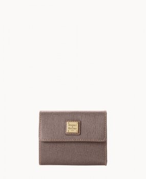Dooney Saffiano Small Flap Credit Card Wallet Taupe ID-07RtMUyk