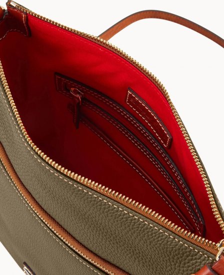 Dooney Pebble Grain Large Tassel Crossbody Olive ID-SFNPiOOp - Click Image to Close