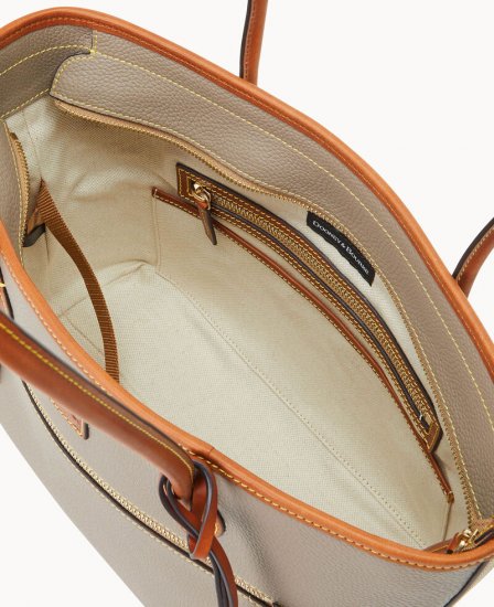 Dooney Pebble Grain Tote Taupe ID-XVIHC4Tn - Click Image to Close