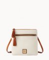 Dooney Pebble Grain Double Zip Tassel Crossbody White ID-dqlSqH8H