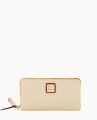 Dooney Pebble Grain Large Zip Around Wristlet Bone ID-5M6BQGj8