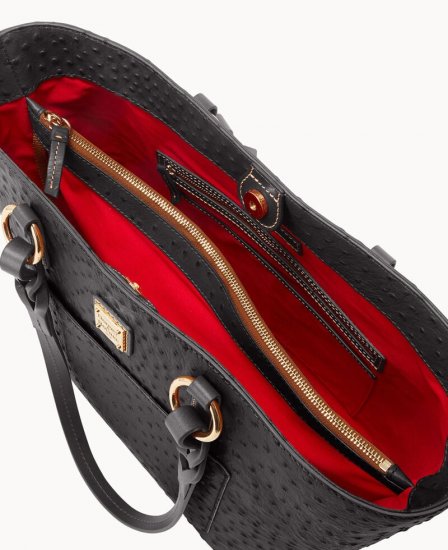 Dooney Ostrich Tammy Tote Black ID-jSseoWjy - Click Image to Close