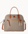 Dooney Pebble Grain Large Domed Satchel Taupe ID-S1pRTUCT