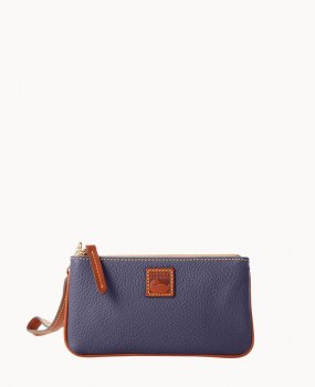 Dooney Pebble Grain Medium Wristlet Midnight Blue ID-6cPTdMl3