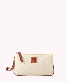 Dooney Pebble Grain Medium Wristlet Bone ID-kNOQCXAu