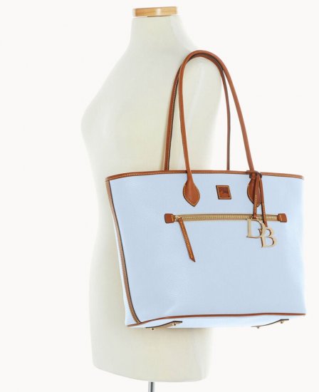 Dooney Pebble Grain Large Tote Glacier Blue ID-Bo1p0LkK - Click Image to Close
