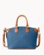 Dooney All Weather Leather 3.0 Domed Satchel 30 Denim ID-9BsEh085