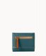 Dooney Pebble Grain Small Flap Credit Card Wallet Teal ID-xgZ39rFT