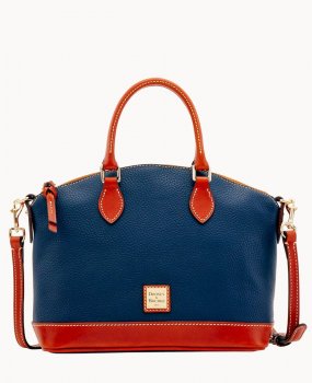 Dooney Pebble Grain Darcy Satchel Midnight Blue ID-GbyvrgYX