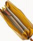 Dooney Pebble Grain Large Zip Around Wristlet Mustard ID-a5UB75AB