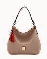 Dooney Pebble Grain Twist Strap Hobo Taupe ID-h574xiFm