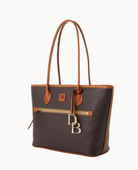 Dooney Pebble Grain Tote Brown Tmoro ID-AXIn6pi4 - Click Image to Close