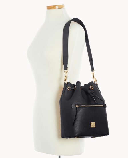 Dooney Saffiano Drawstring Black ID-puddd4kF - Click Image to Close