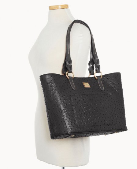 Dooney Ostrich Tammy Tote Black ID-jSseoWjy - Click Image to Close