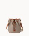 Dooney Pebble Grain Small Drawstring Taupe ID-i99HYmHG