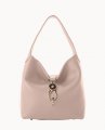 Dooney Pebble Grain Small Logo Lock Sac Oyster ID-wcxbEYtU