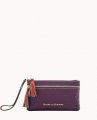 Dooney Ostrich Double Zip Wristlet Plum Wine ID-gGWRPGHA