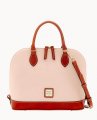 Dooney Pebble Grain Zip Zip Satchel Blush ID-8NVqTpiU