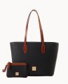 Dooney Pebble Grain Tote With Medium Wristlet Black ID-maZB25oQ