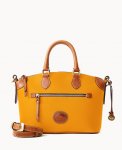 Dooney All Weather Leather 3.0 Domed Satchel 30 Chamois ID-xMSKIHVd