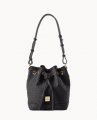 Dooney Ostrich Small Drawstring Black ID-JPfVpwq5