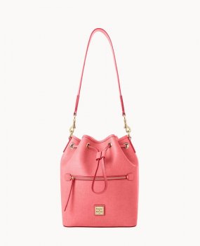 Dooney Saffiano Drawstring Bubble Gum ID-m6RTL5HP