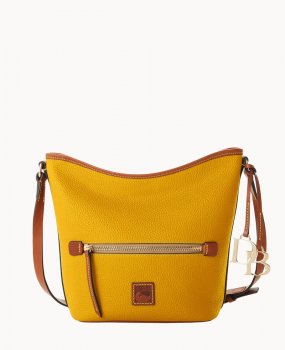 Dooney Pebble Grain Zip Sac Mustard ID-sq4Y8haY