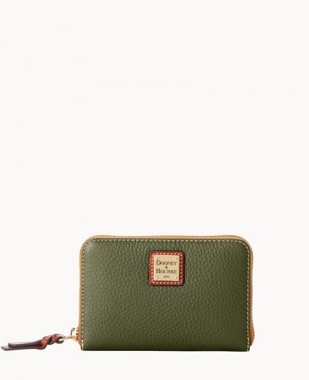 Dooney Pebble Grain Medium Zip Around Wallet Olive ID-9ogVb5ea - Click Image to Close