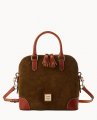 Dooney Suede Domed Satchel Olive ID-gzt1xQFs