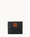 Dooney Pebble Grain Small Flap Credit Card Wallet Black ID-6rAlK1GK