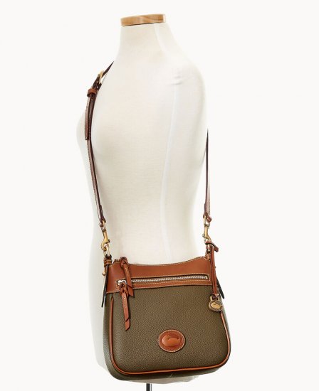 Dooney All Weather Leather 3.0 Zip Top Crossbody 23 Green ID-HpGw6EJT - Click Image to Close