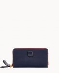 Dooney Florentine Large Zip Around Wristlet Navy ID-MMAuAQ5i