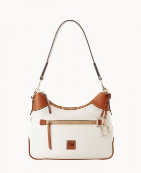 Dooney Pebble Grain Hobo White ID-dpGB9vxn