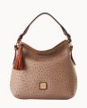 Dooney Ostrich Twist Strap Hobo Light Taupe ID-UhmKsJDm