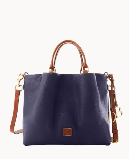 Dooney Pebble Grain Large Barlow Midnight Blue ID-Ygz3E3EC - Click Image to Close